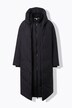 Prošívaný kabát, oversize, kapuce, dvoucestný zip