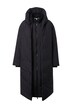 Prošívaný kabát, oversize, kapuce, dvoucestný zip