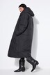 Prošívaný kabát, oversize, kapuce, dvoucestný zip