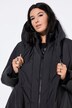 Prošívaný kabát, oversize, kapuce, dvoucestný zip