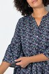 Bluse, blomstermønster, volanger
