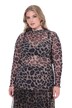 Síťované tričko, Slim střih, leopardí, stojáček, dlouhé rukávy
