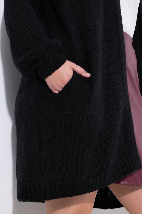 Cardigan long, coupe Straight Fit, fleurs brodées