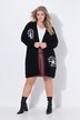 Cardigan long, coupe Straight Fit, fleurs brodées