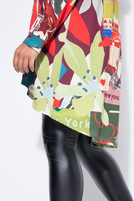 Mikina s kapucí, oversize, pačvork vzor