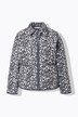 Giacca trapuntata dal taglio oversize con design leopardato e scollo a girocollo