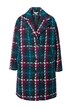 Kostkovaný kabát, oversize, klopový límec