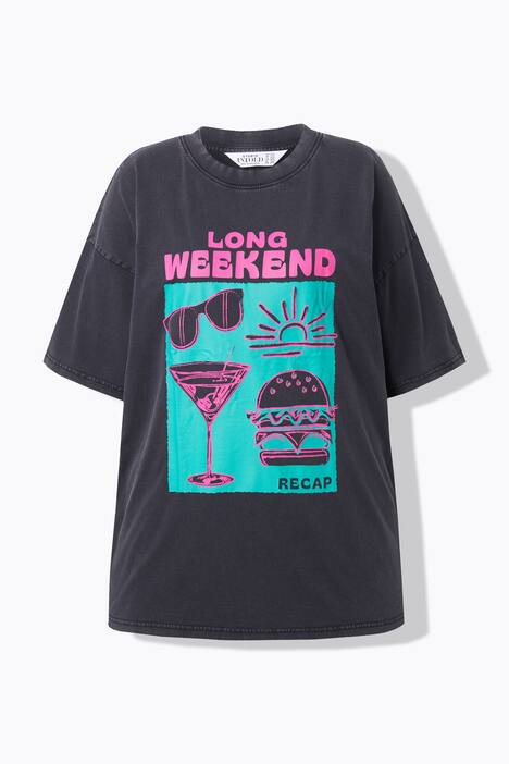 T-paita, oversized, Weekend-painatus