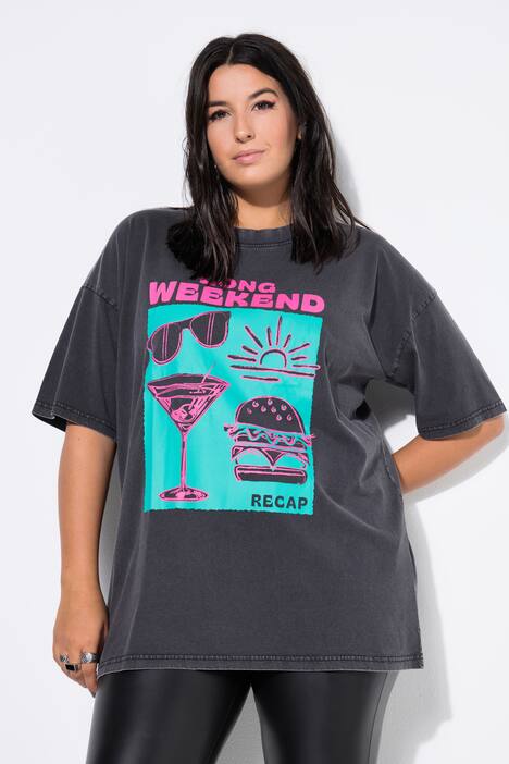 T-paita, oversized, Weekend-painatus