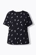 Camiseta, amplia, con estampado de rayos
