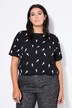 Camiseta, amplia, con estampado de rayos
