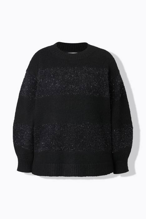 Neule, oversized, pehmoista neulosta, kimalleraitoja