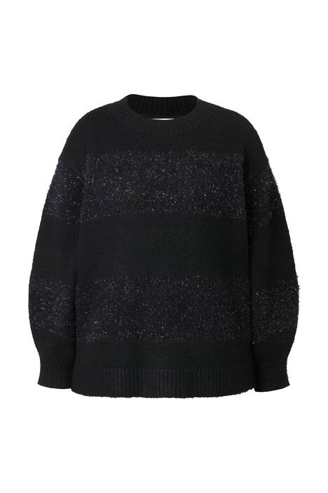 Svetr, oversize, měkoučký úplet, třpytivé pruhy