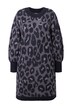 Úpletové šaty, oversize, leopardí vzor, balónové rukávy