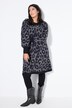 Gebreide jurk, oversized, luipaardmotief, ballonmouwen