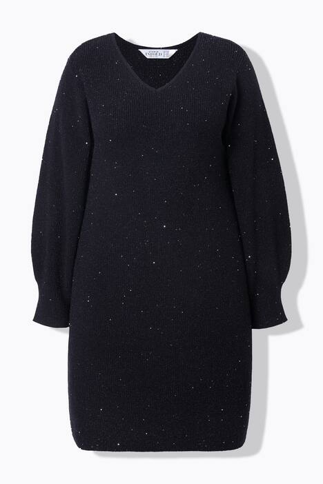 Abito di maglia a costine dal taglio aderente con glitter