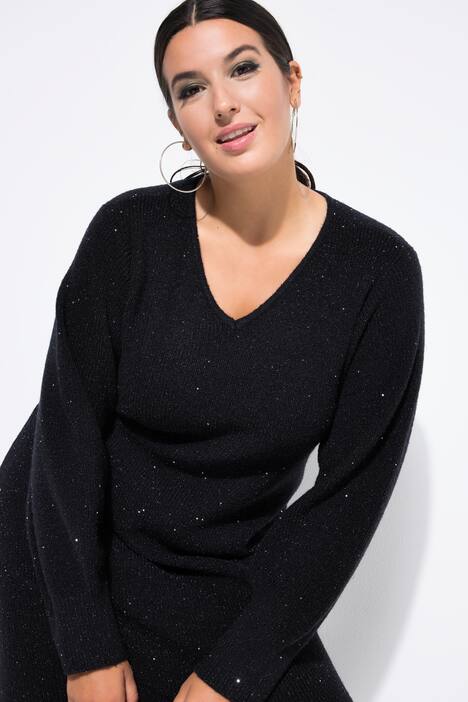 Abito di maglia a costine dal taglio aderente con glitter