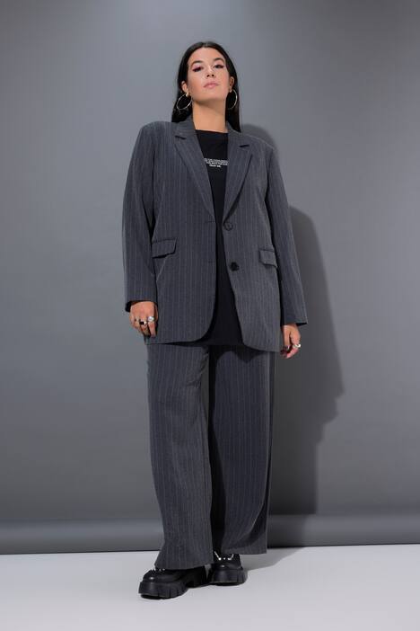 Blazer, oversized, Nadelstreifen, Glitzersteinchen