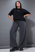Pantalon à fines rayures, petites pierres scintillantes, coupe Wide Legs et taille haute