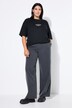 Pantalon à fines rayures, petites pierres scintillantes, coupe Wide Legs et taille haute