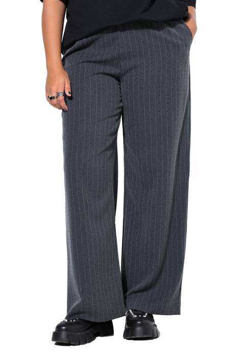 Kalhoty, elegantní pruhy, široké nohavice, vysoký pas, třpytivé kamínky