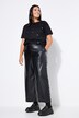 Jupe-culotte en simili, coupe Wide Legs et rivets fantaisie