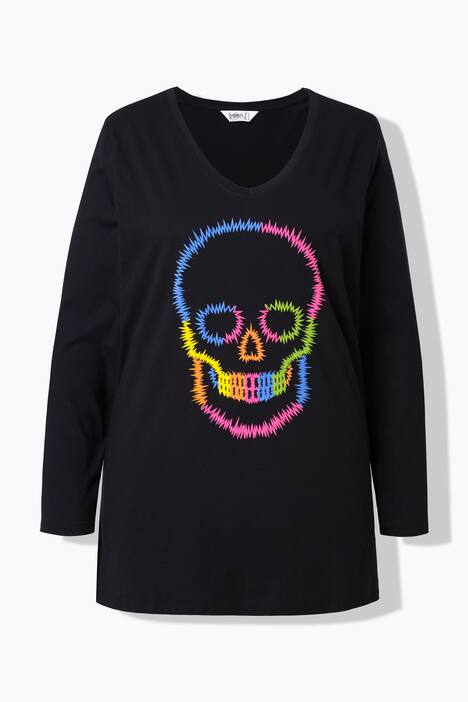 Maglia dal taglio comodo con teschio colorato e maniche lunghe