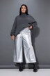 Jupe-culotte en simili argenté, coupe Wide Legs