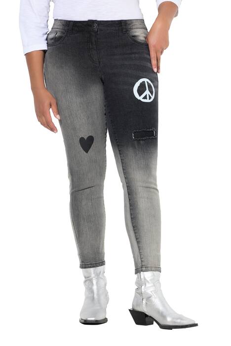 Skinny džíny, Slim střih, potisky, roztrhané efekty, 5 kapes