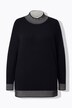Contrast Wool Touch Turtleneck Sweater