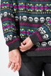 Vest, oversized, doodshoofden, lange ballonmouw
