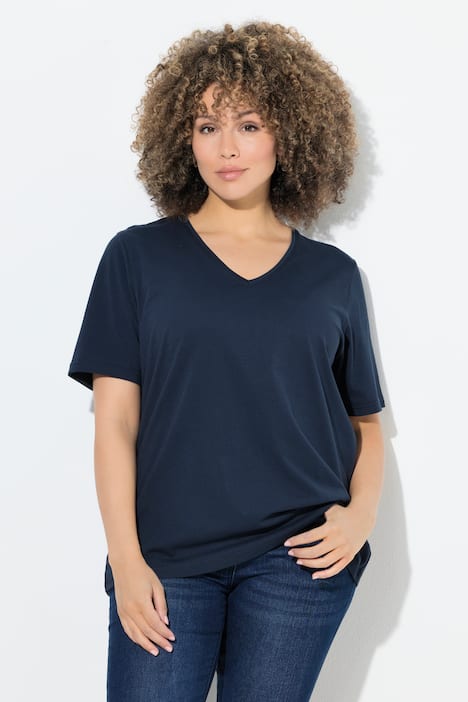 T-Shirt, V-Ausschnitt, Regular, Halbarm