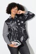 Long-bluse, oversize, striber/print.