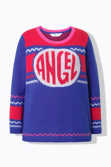 Pull coupe Straight Fit, inscription ANGEL en cercle