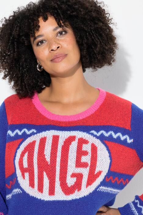 Pull coupe Straight Fit, inscription ANGEL en cercle
