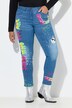 Jean Skinny, coupe Slim Fit, aspect usé et imprimés fluo