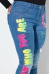 Jean Skinny, coupe Slim Fit, aspect usé et imprimés fluo