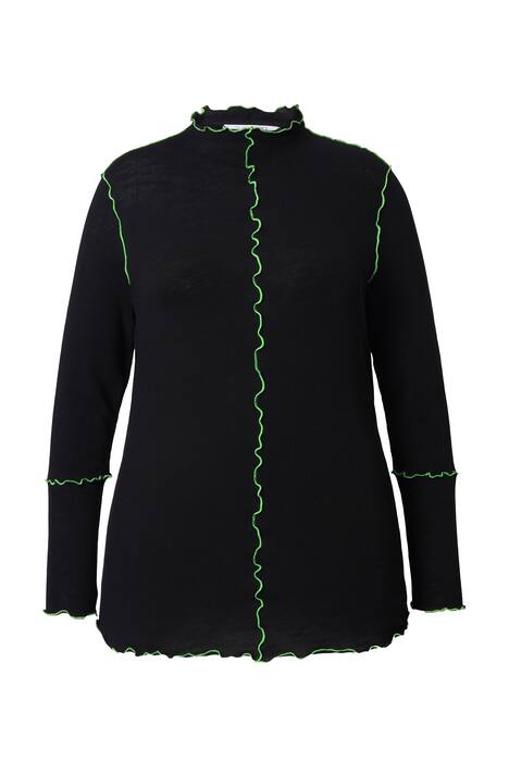 Úpletové tričko, Basic Slim střih, barevné vlnité švy