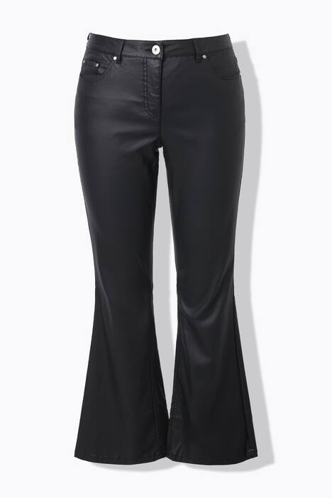 Bootcut-jeans med omslag, coating og 5 lommer