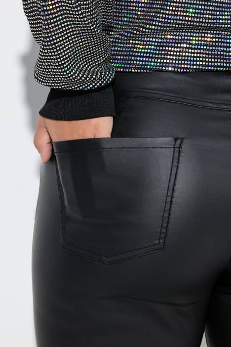 Bootcut-jeans med omslag, coating og 5 lommer