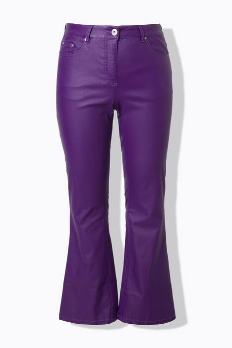 Bootcut-jeans med omslag, coating og 5 lommer