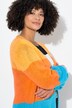 Chaqueta de punto, Straight Fit largo, rayas en bloque