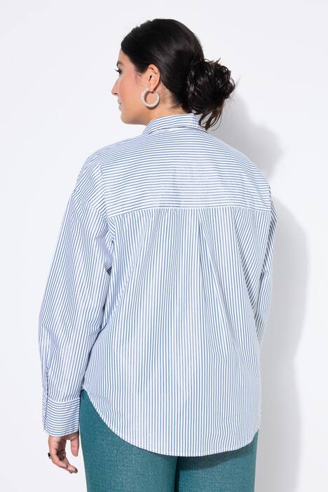 Chemisier oversize, rayures scintillantes