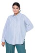 Košilová halenka, oversize, třpytivé pruhy