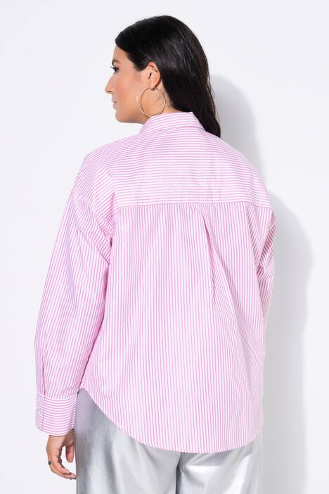 Chemisier oversize, rayures scintillantes