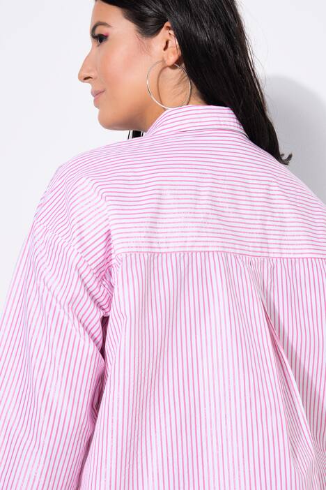 Chemisier oversize, rayures scintillantes