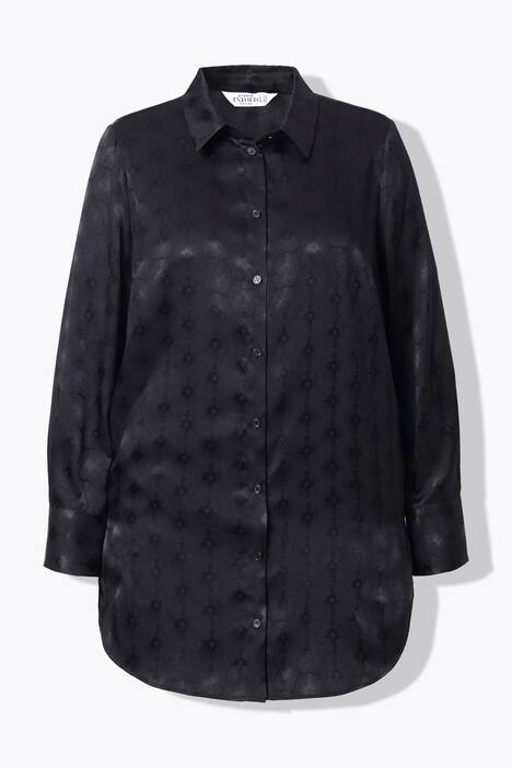 Blusa camisera, forma ancha y recta, motivos de rayos