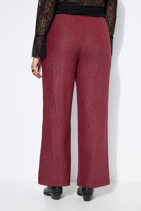 Pantalon coupe Wide Legs, matière texturée et scintillante