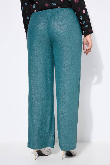 Pantalon coupe Wide Legs, matière texturée et scintillante