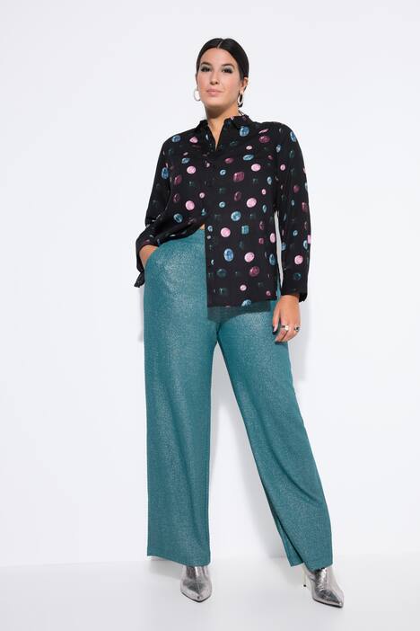 Pantalon coupe Wide Legs, matière texturée et scintillante
